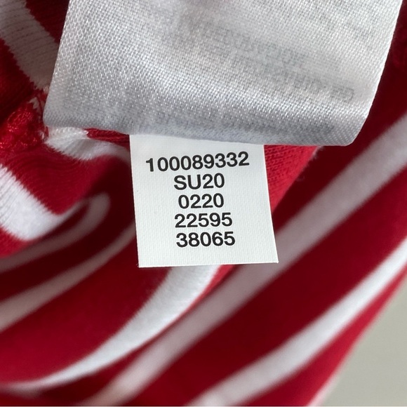 Karen Scott Red and White Striped w/Small Metal Stars Short‎ Sleeve Tee Sz L - Picture 7 of 11